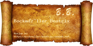 Bockmüller Beatrix névjegykártya